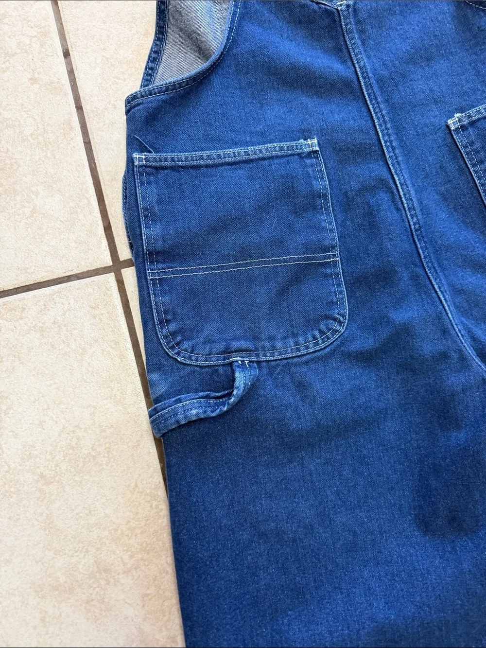 Dickies Men's Blue Relaxed Denim Overalls
